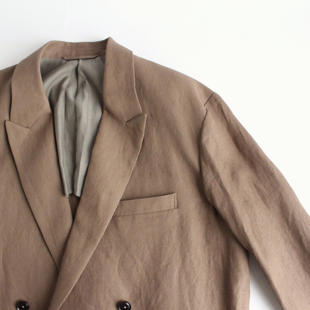 YOKE / PAPER KERSEY SIDE OPEN DOUBLE-BREASTED JACKET TAUPE