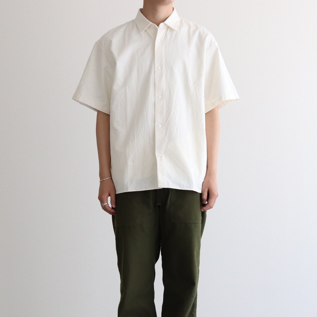 お買い物マラソン限定☆ YAECA Comfort Shirt Wide Square S/S Navy