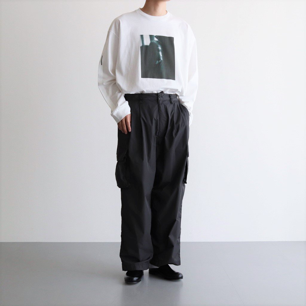 stein / NYLON MILITARY WIDE TROUSERS CHARCOAL