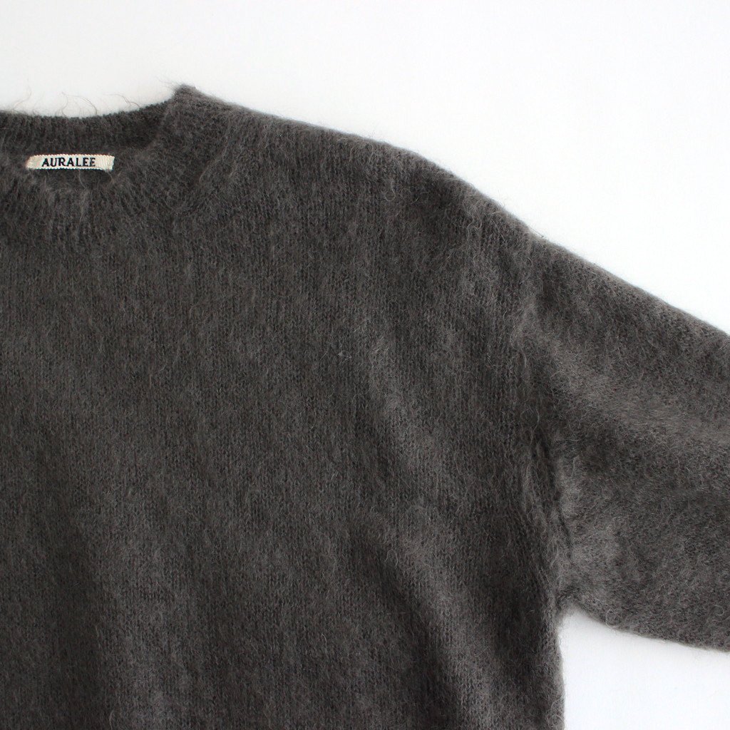 AURALEE / BRUSHED SUPER KID MOHAIR KNIT P/O GRAY