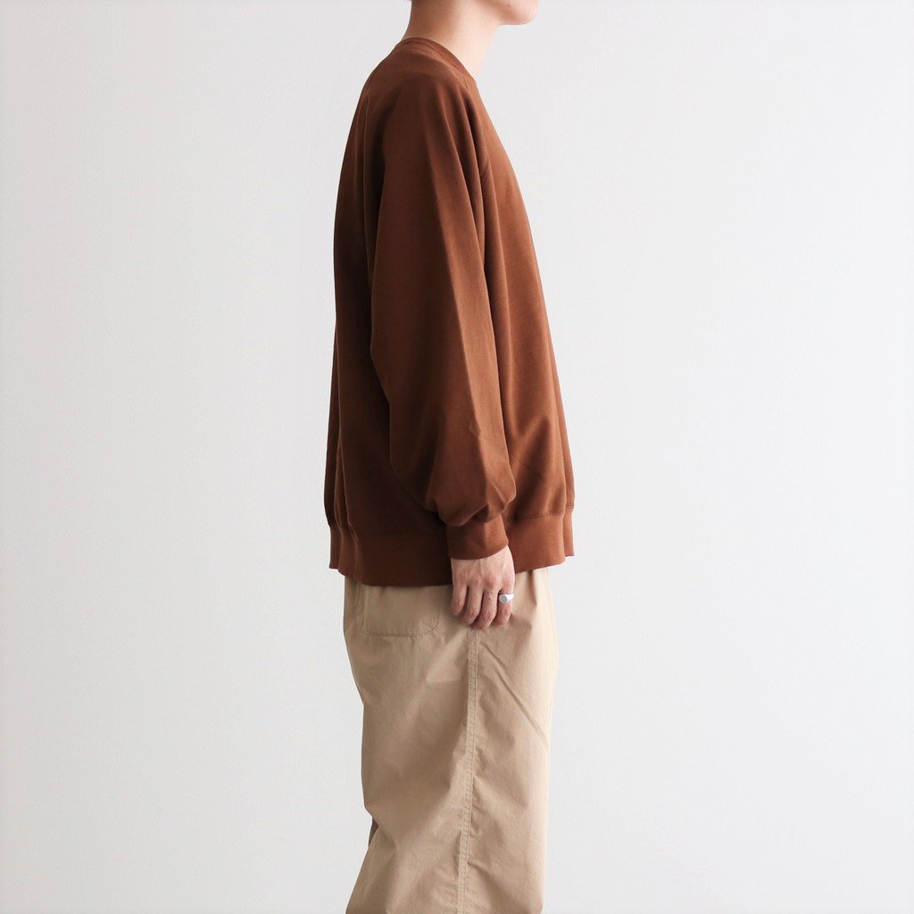 COMPACT TERRY CREW NECK #BROWN [GU213-70179B] _ Graphpaper