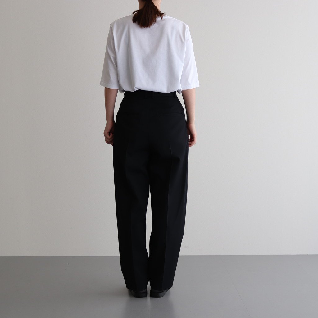 ATON / WOOL GABARDINE TAPERED PANTS C/005 BLACK