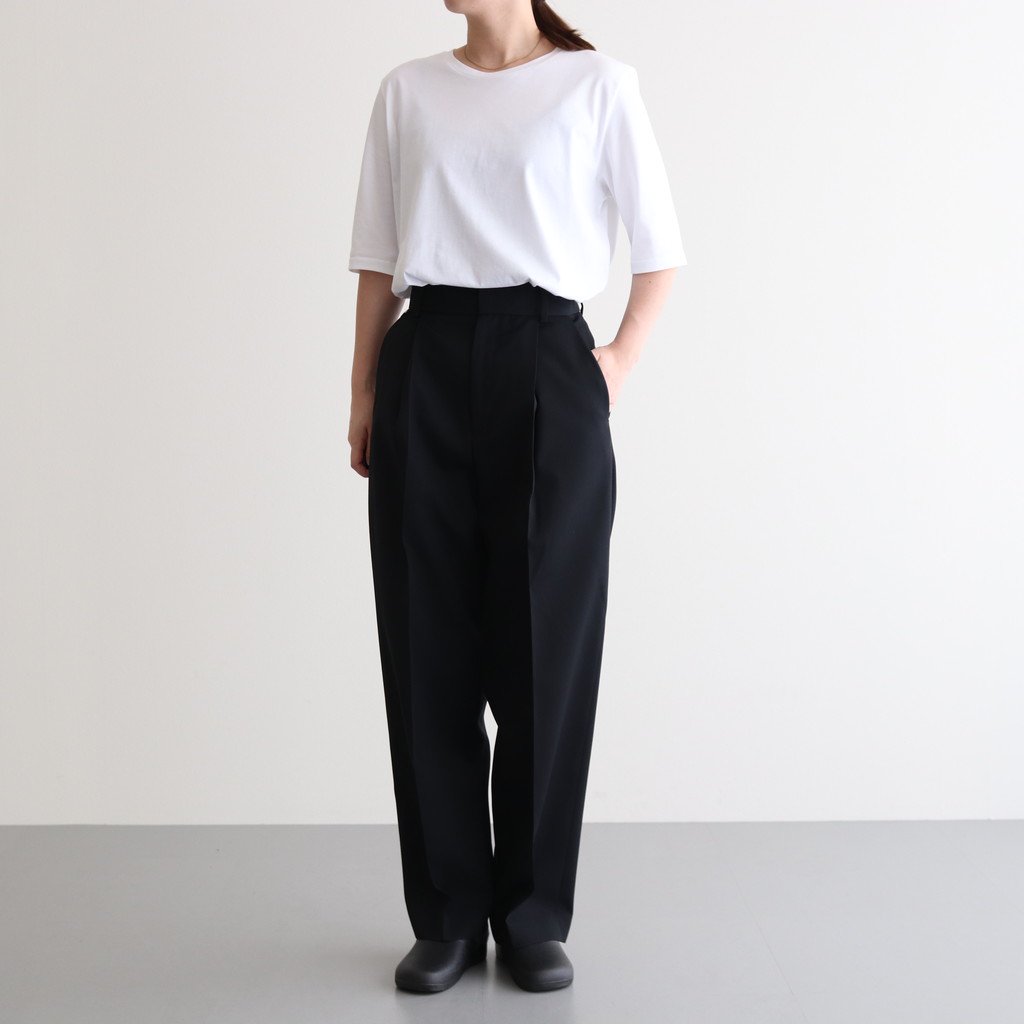 ATON 22SS WOOL GABARDINE TAPERED PANTS | www.jarussi.com.br