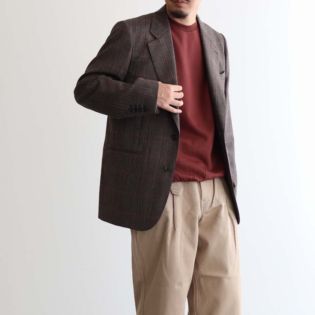 AURALEE / BLUEFACED WOOL CHECK JACKET BROWN CHECK