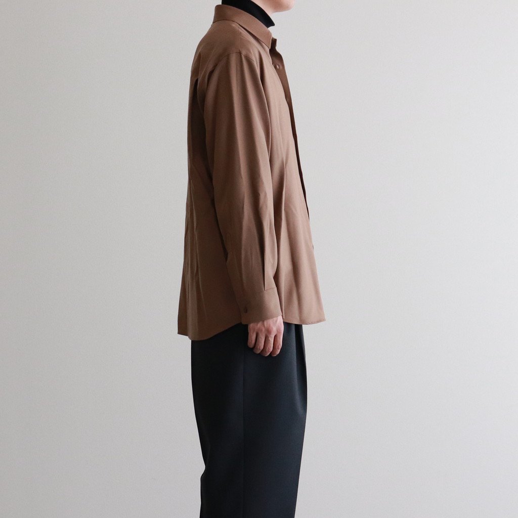 AURALEE / SUPER LIGHT WOOL SHIRTS BROWN