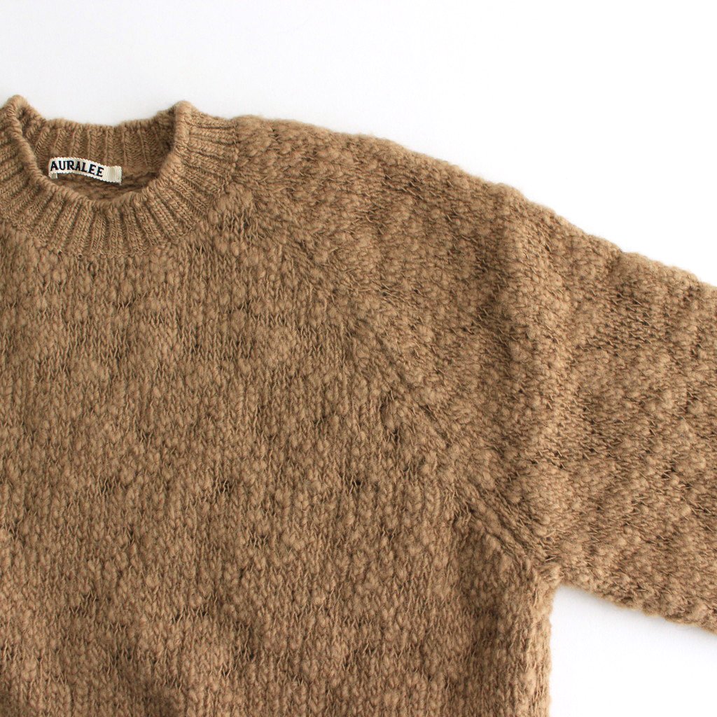 21aw AURALEE WOOL SLUB KNIT V-NECK P/O-