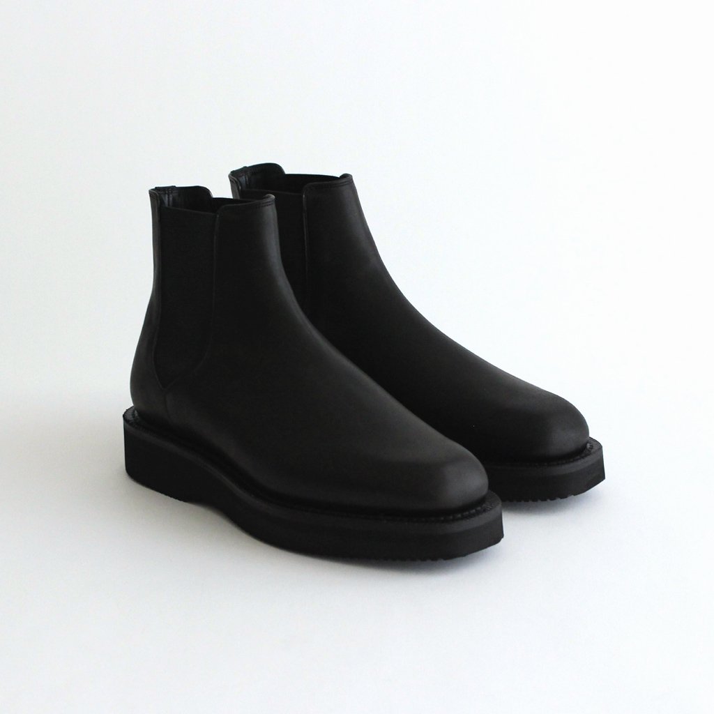 AURALEE / LEATHER SQUARE BOOTS MADE BY FOOT THE COACHER BLACK
