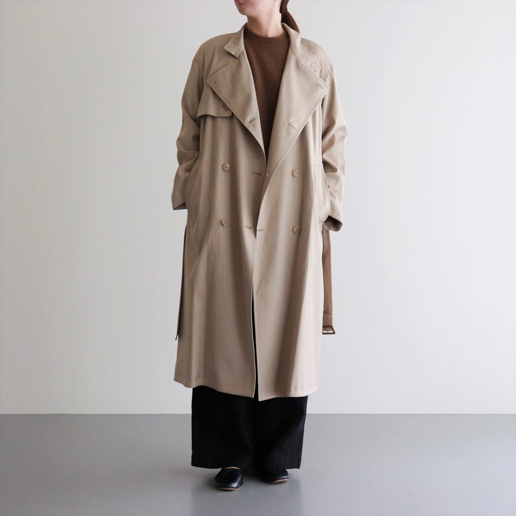 AURALEE WASHED TWILL LONG COAT-