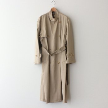 WASHED FINX CHAMBRAY TWILL LONG COAT #BEIGE CHAMBRAY [A21AC02FR] _ AURALEE | オーラリー