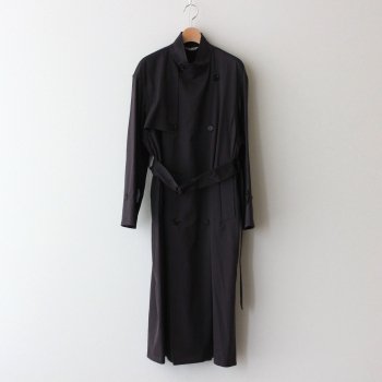 WASHED FINX CHAMBRAY TWILL LONG COAT #INK BLACK CHAMBRAY [A21AC02FR] _ AURALEE | オーラリー