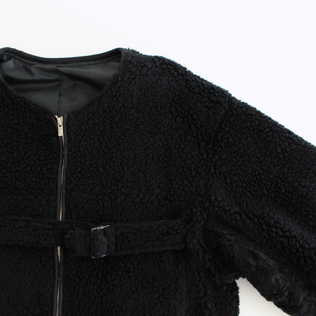 高級素材使用ブランド stein Combined Sleeve Boa Jacket black tdh