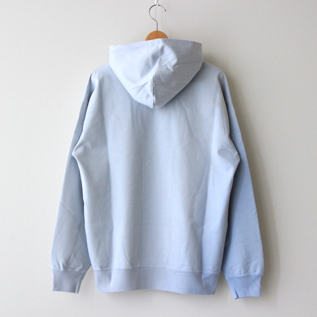 AURALEE / ORGANIC COTTON COMPACT GRADATION DYED SWEAT P/O PARKA LIGHT BLUE  GRADATION