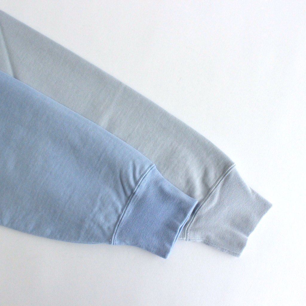 ORGANIC COTTON COMPACT SWEAT P/O PARKA #LIGHT BLUE GRADATION