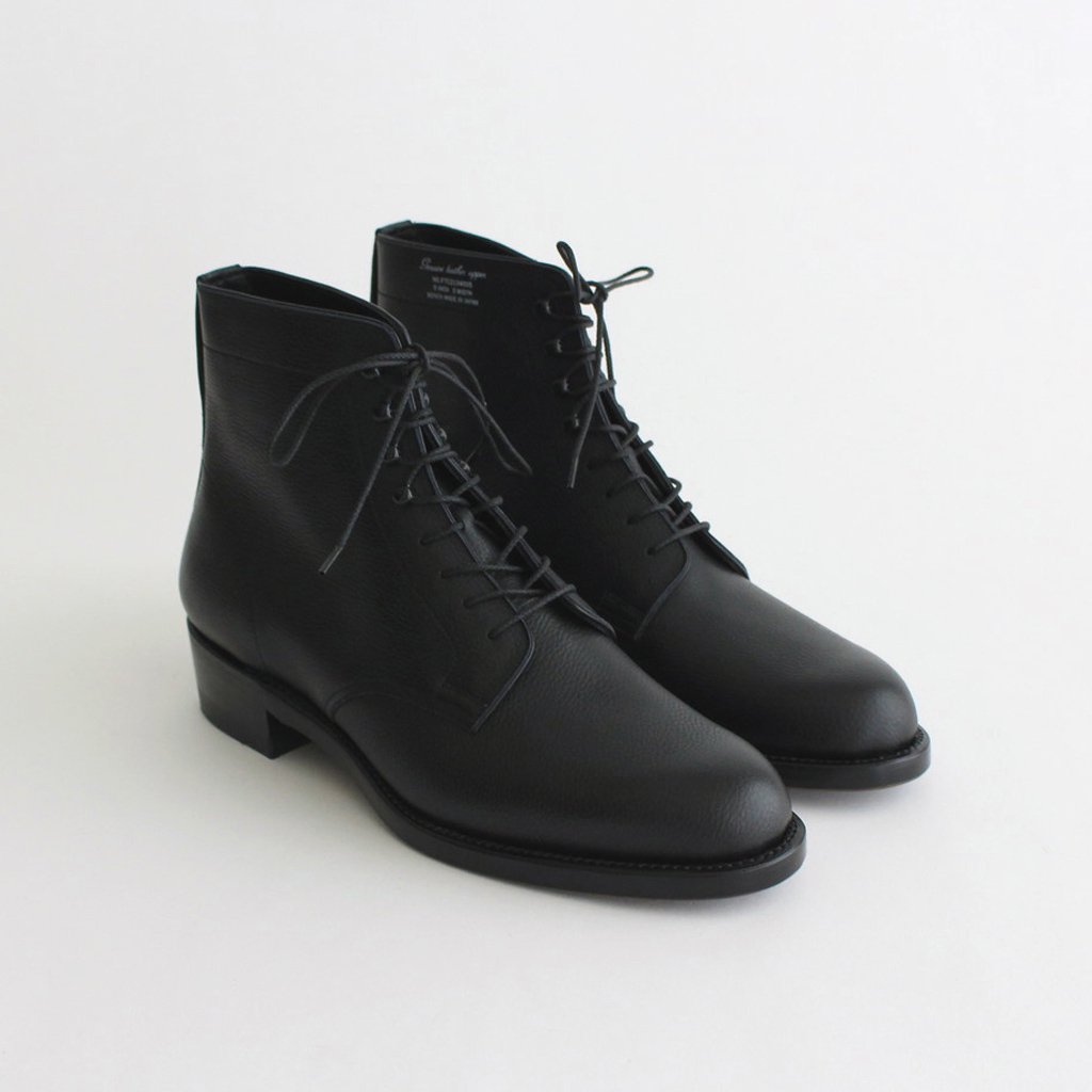 foot the coacher / LACE UP BOOTS BLACK EMBOSSED