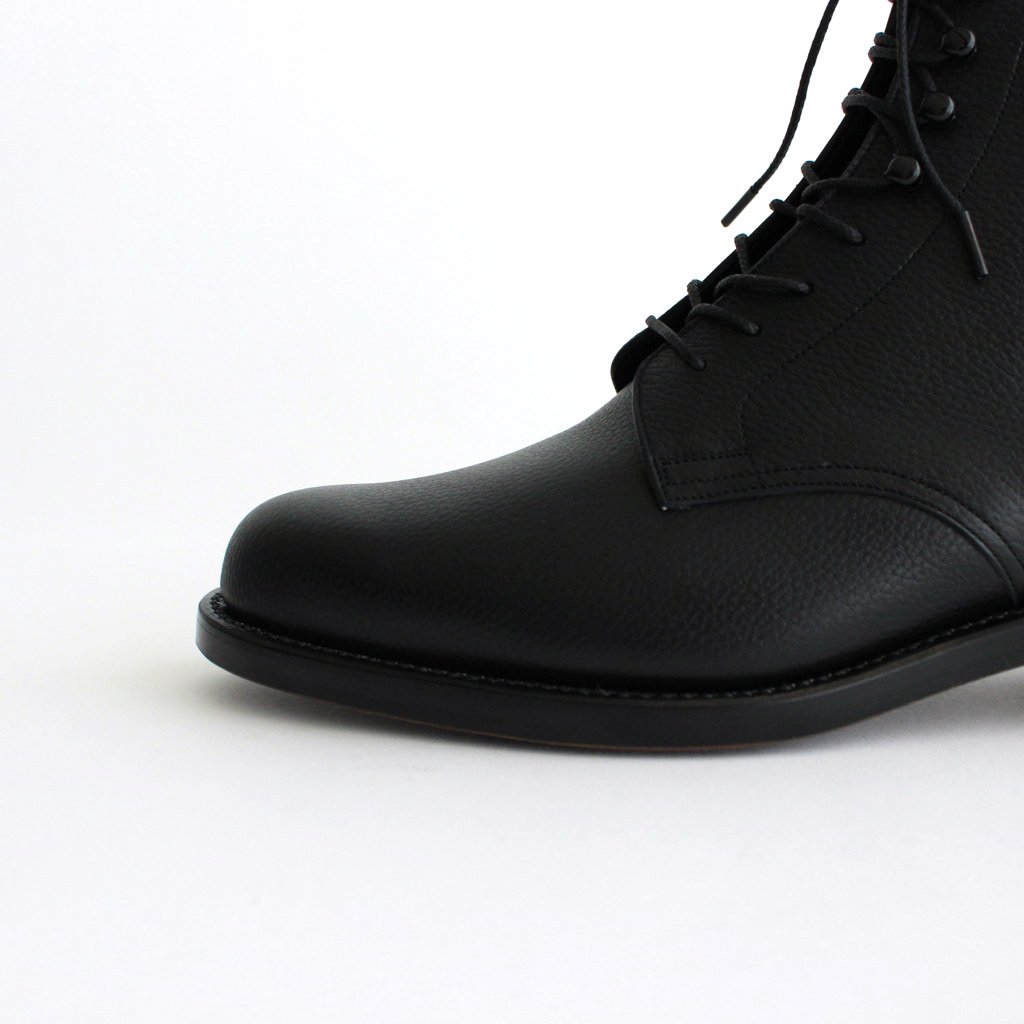 foot the coacher / LACE UP BOOTS BLACK EMBOSSED