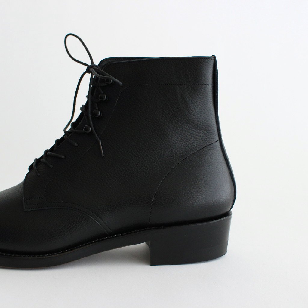 foot the coacher / LACE UP BOOTS BLACK EMBOSSED