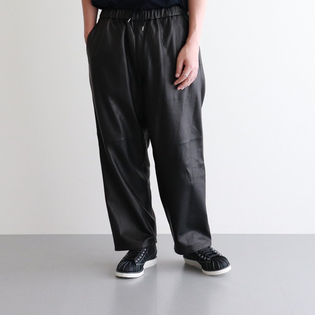 Graphpaper / SHEEP LEATHER EASY PANTS BLACK