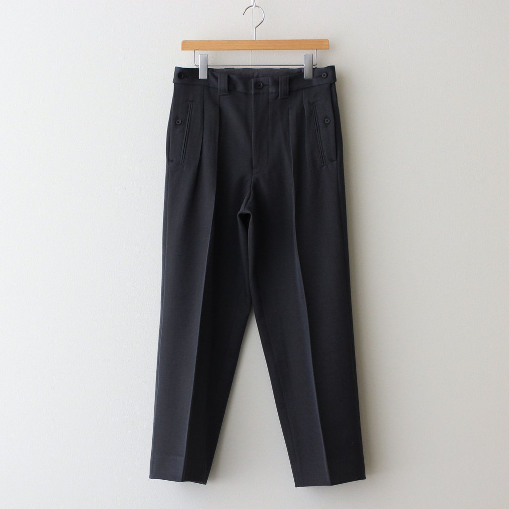 2TUCK WIDE GURKHA TROUSERS #DUSTY NAVY | irai.co.id