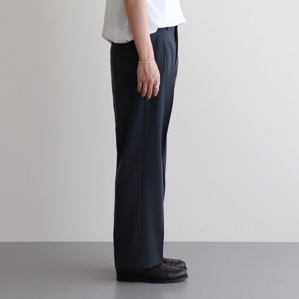 2TUCK WIDE GURKHA TROUSERS #DUSTY NAVY-