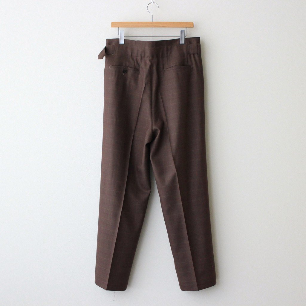 YOKE / HIGH WAIST BELTED PANTS BROWN