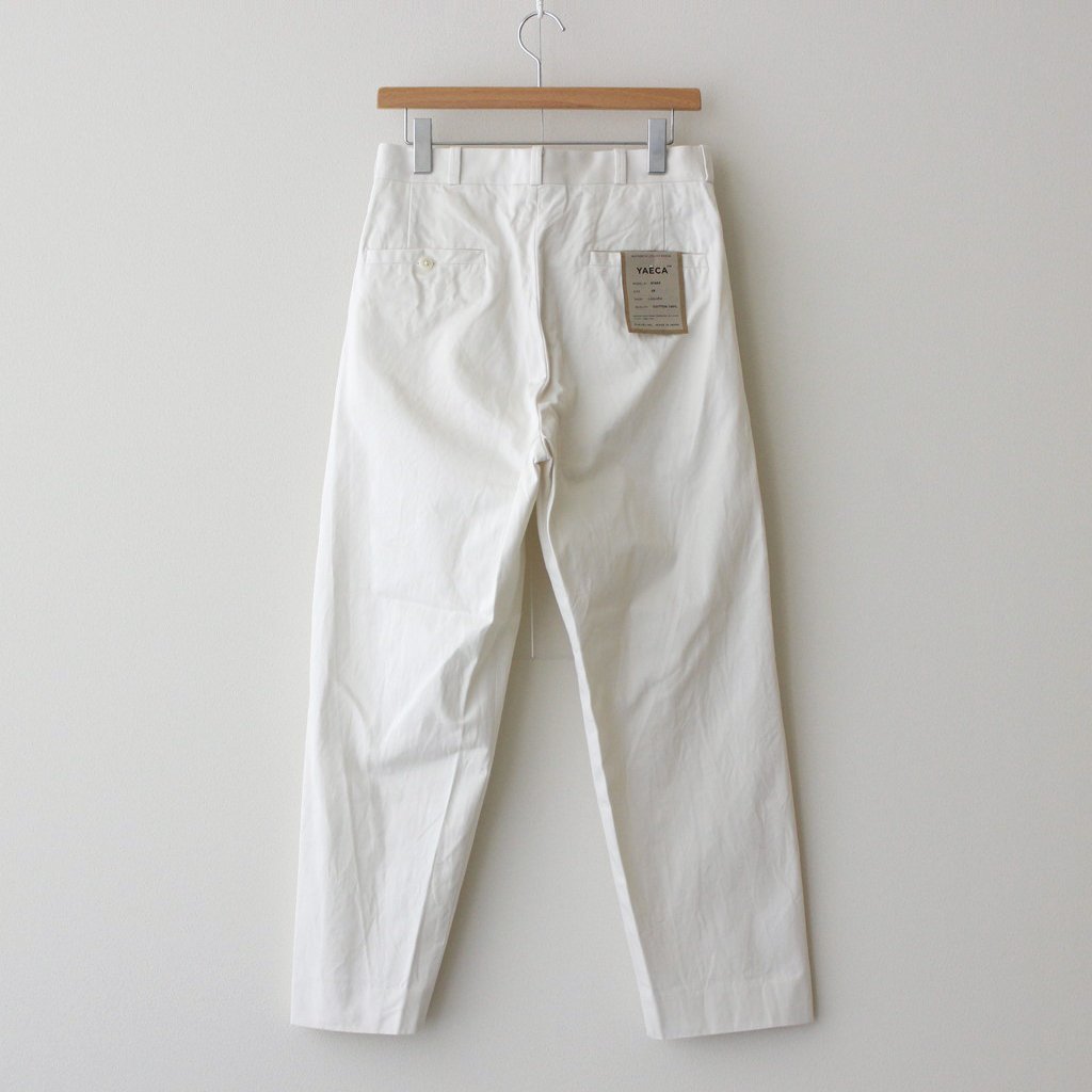 CHINO CLOTH PANTS TUCK TAPERED #WHITE [61653] _ YAECA | ヤエカ