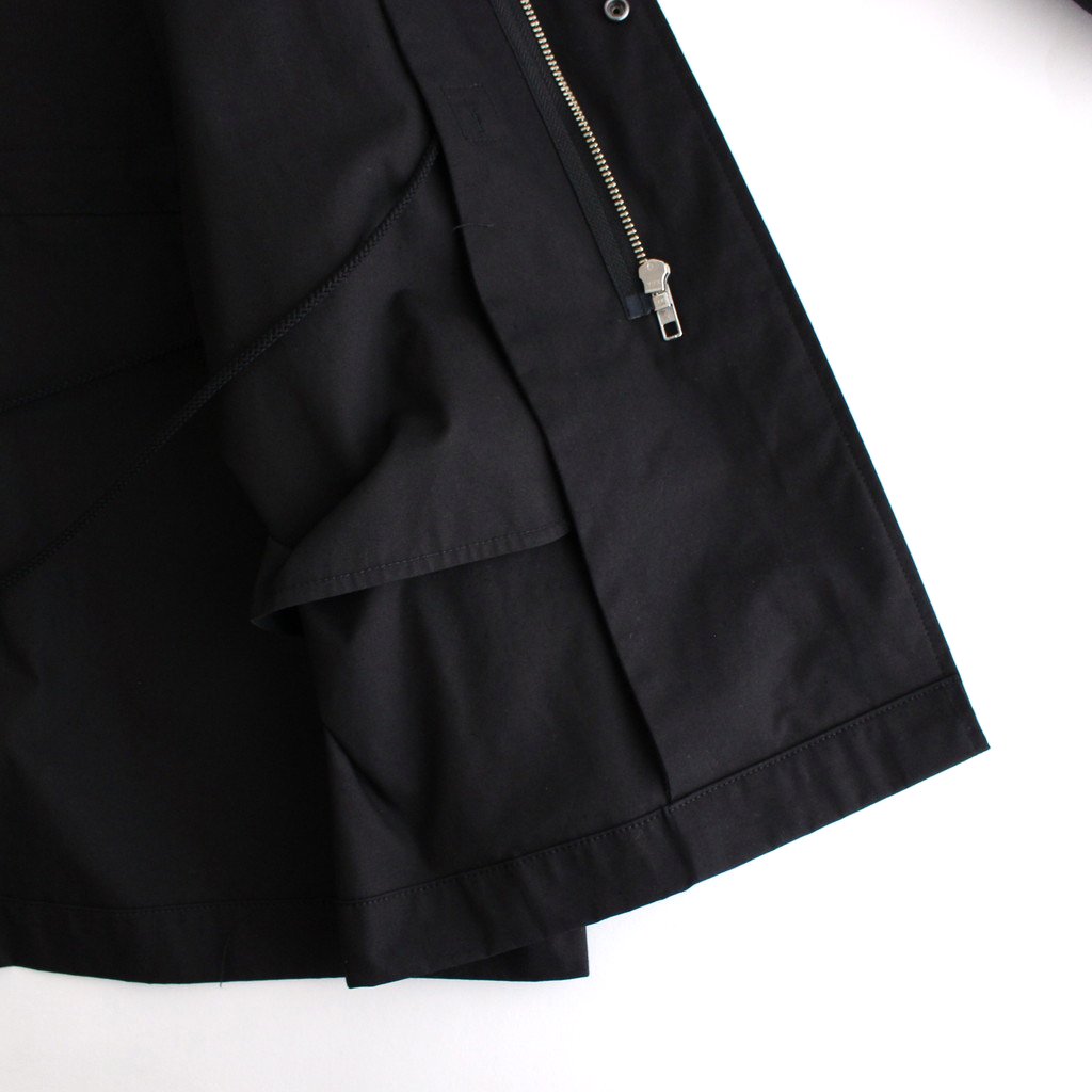 ATON / COTTON NYLON OXFORD SHORT MODS COAT BLACK(LOGWOOD)