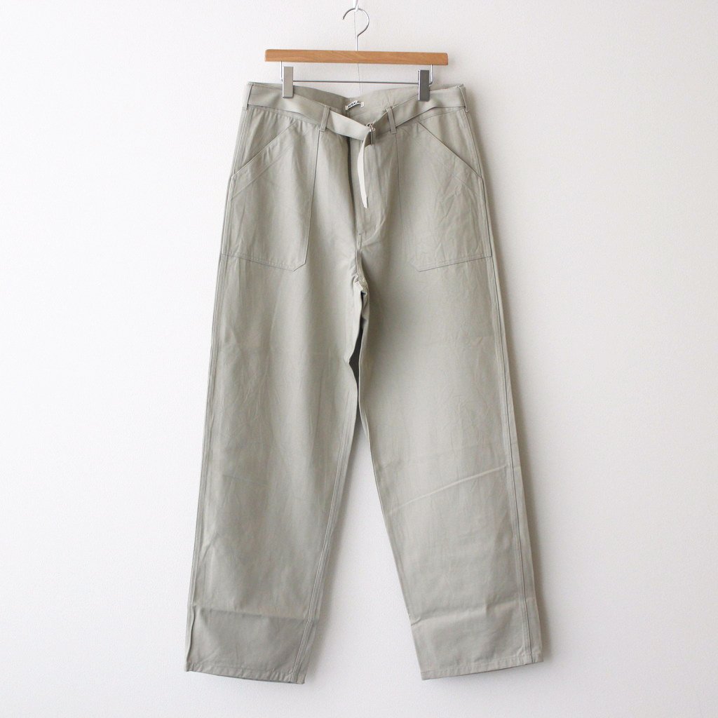 AURALEE / HARD TWIST FINX HEAVY CHINO BELTED PANTS KHAKI