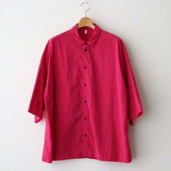 F05SH | ナイロンタッサー/ガーメントダイ スモールカラーワイドシャツ #42 MAGENTA [TA_FR106S5] _ FIRMUM | フィルマム