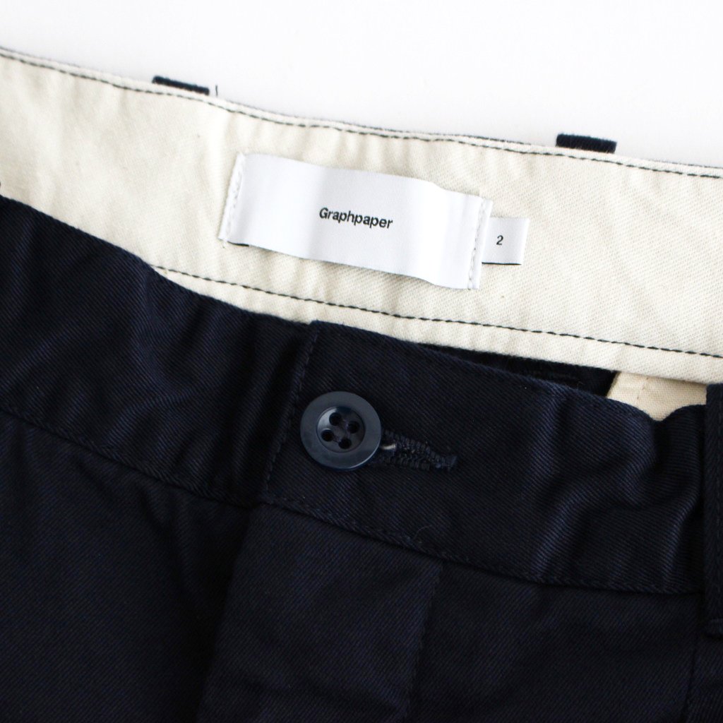 Graphpaper / WESTPOINT CHINO TUCK TAPERED PANTS NAVY