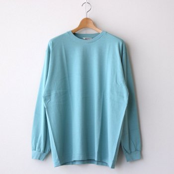 LUSTER PLAITING L/S TEE #TURQUOIS BLUE [A00SP01GT] _ AURALEE | オーラリー