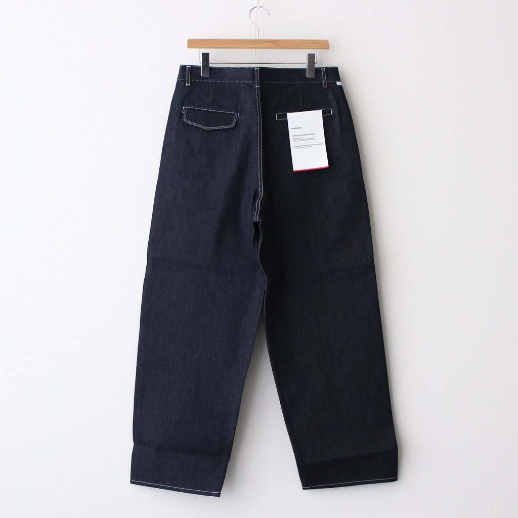 SELVAGE DENIM TWO TUCK PANTS #RIGID [GU221-40030B] _ Graphpaper