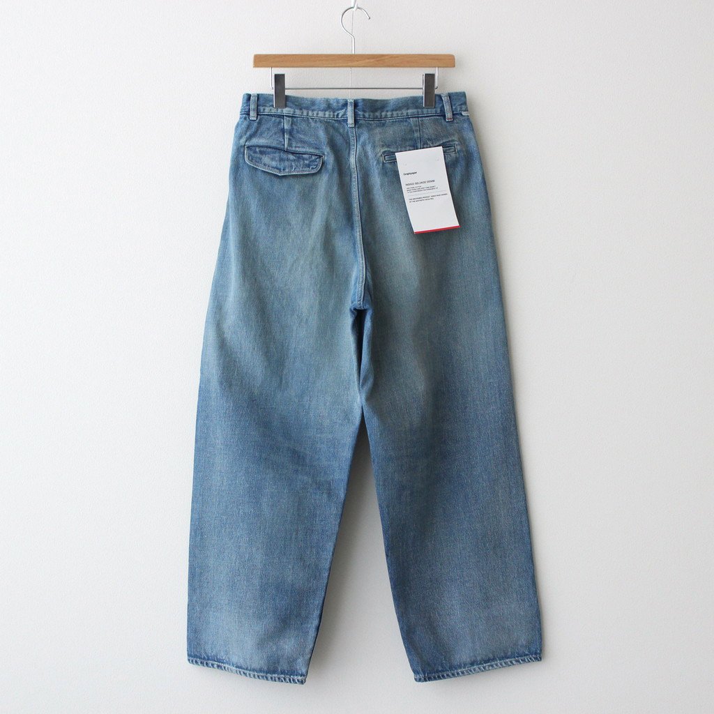 Selvage Denim Two Tuck Pants-LIGHT FADE-+apple-en.jp