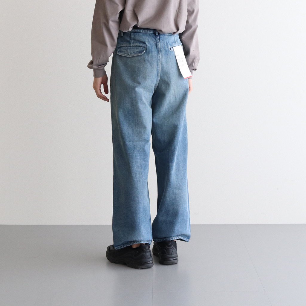 Graphpaper / SELVAGE DENIM TWO TUCK PANTS LIGHT FADE