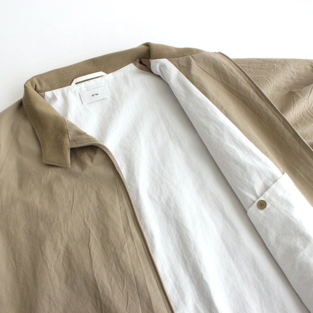 ATON / GIZA WEATHER HARRINGTON JACKET BEIGE