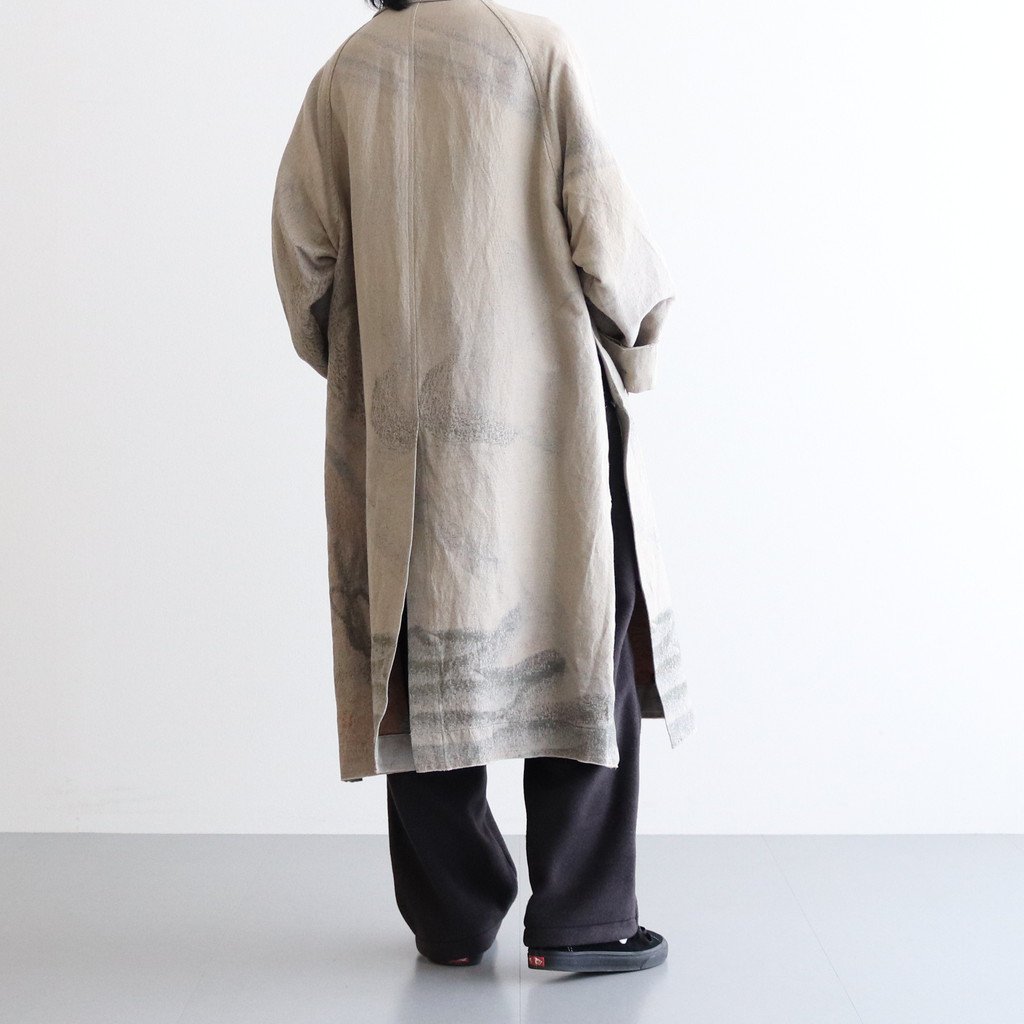 YOKE / JACQUARD BAL COLLAR COAT BEIGE