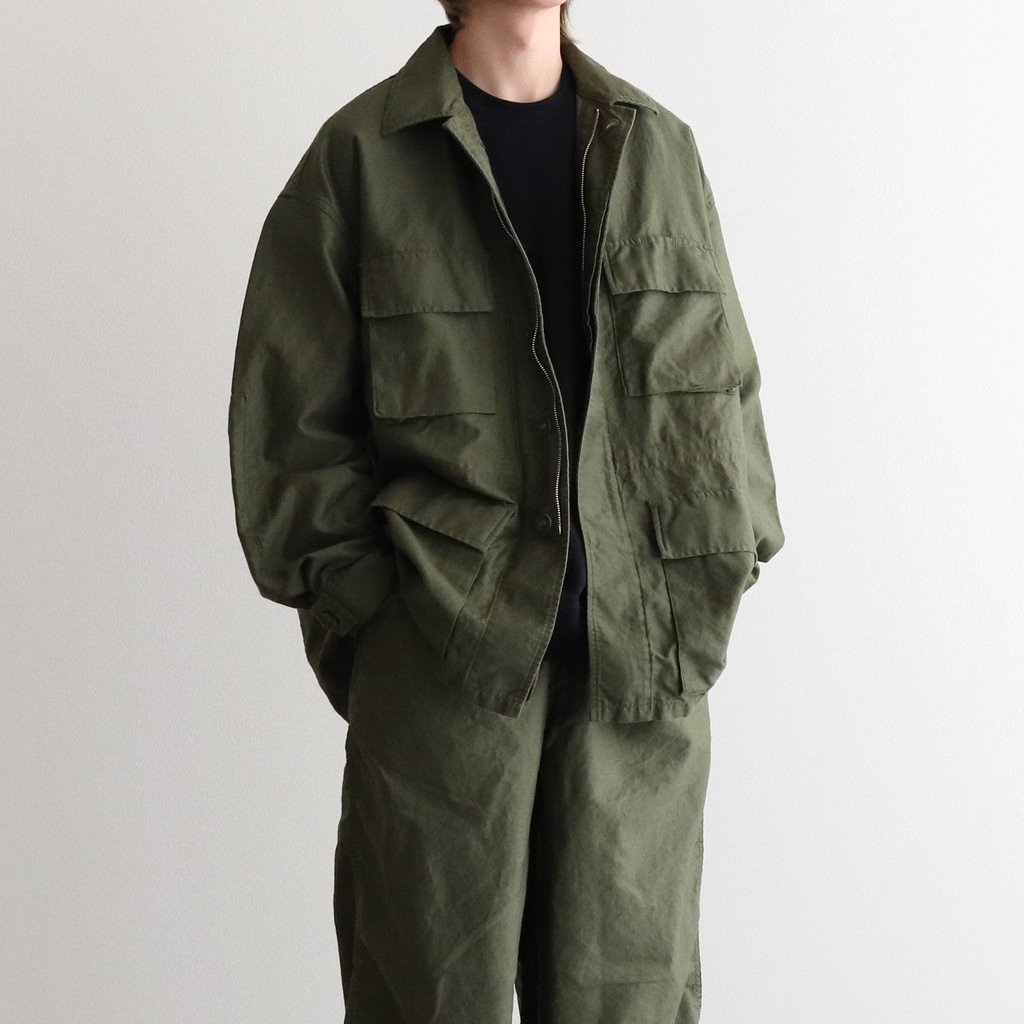 石川県の公立高校 新品　Cotton Linen Jacket Military Moleskin ミリタリージャケット