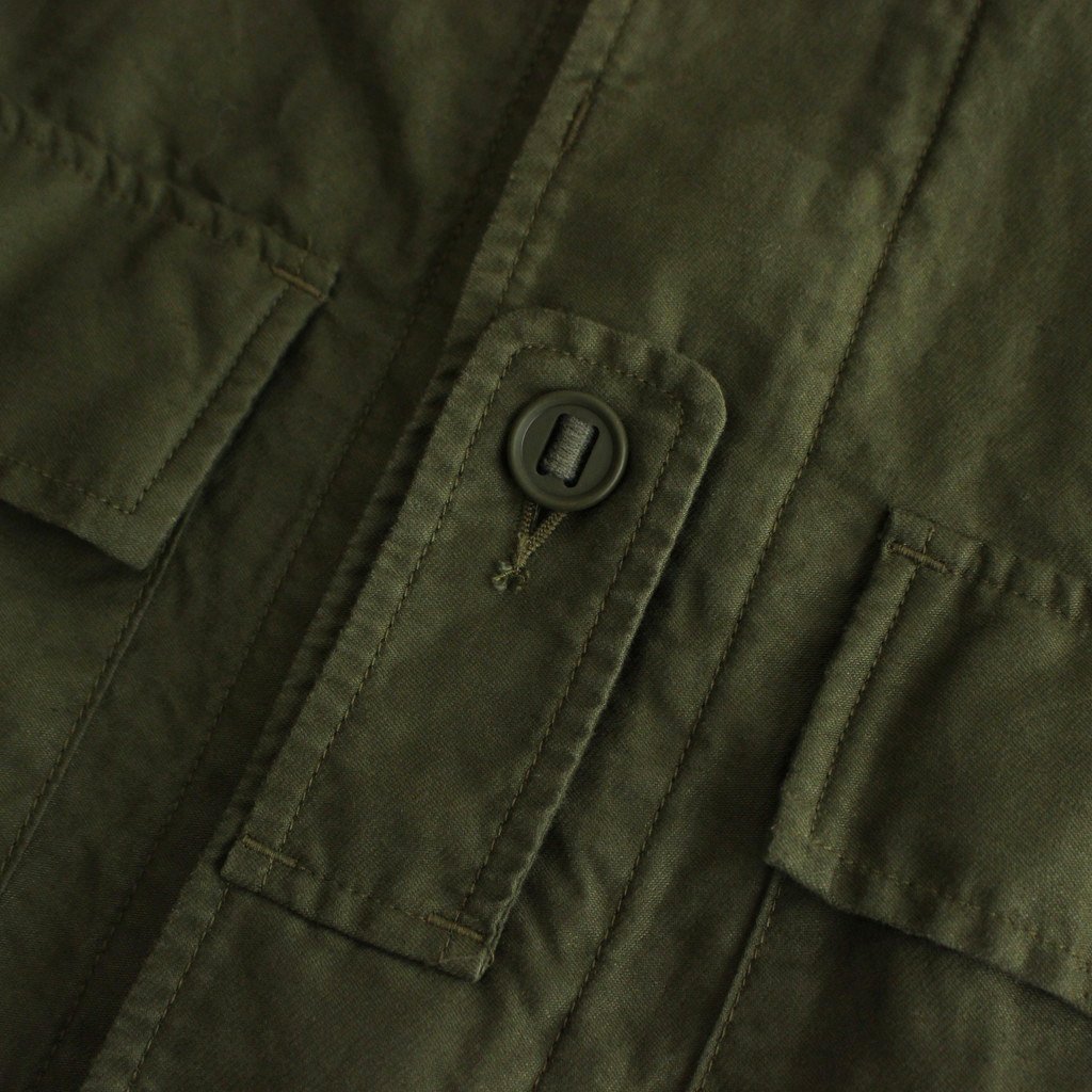 COTTON LINEN MOLESKIN MILITARY JACKET #KHAKI [GU221-30094] _