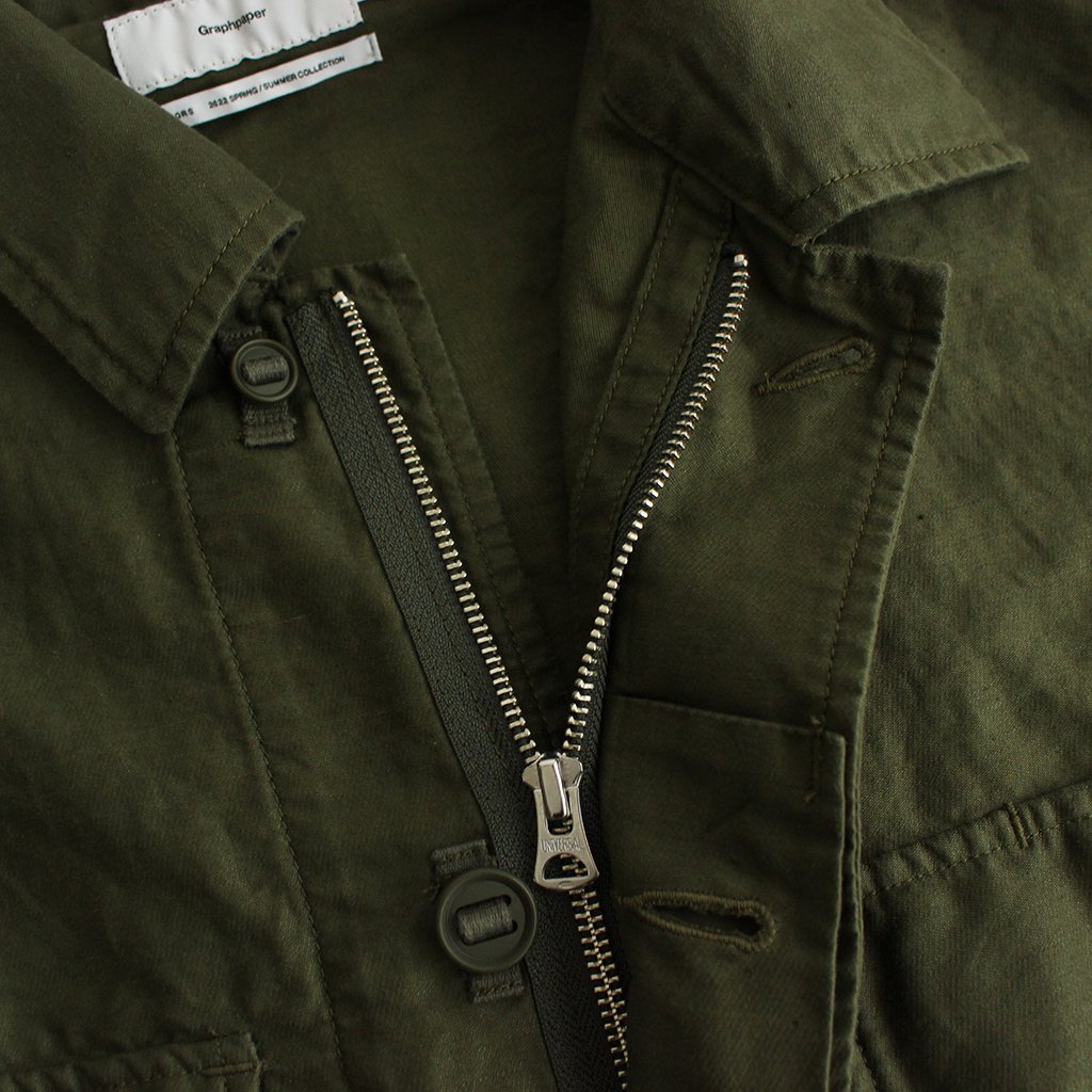 Graphpaper / COTTON LINEN MOLESKIN MILITARY JACKET KHAKI