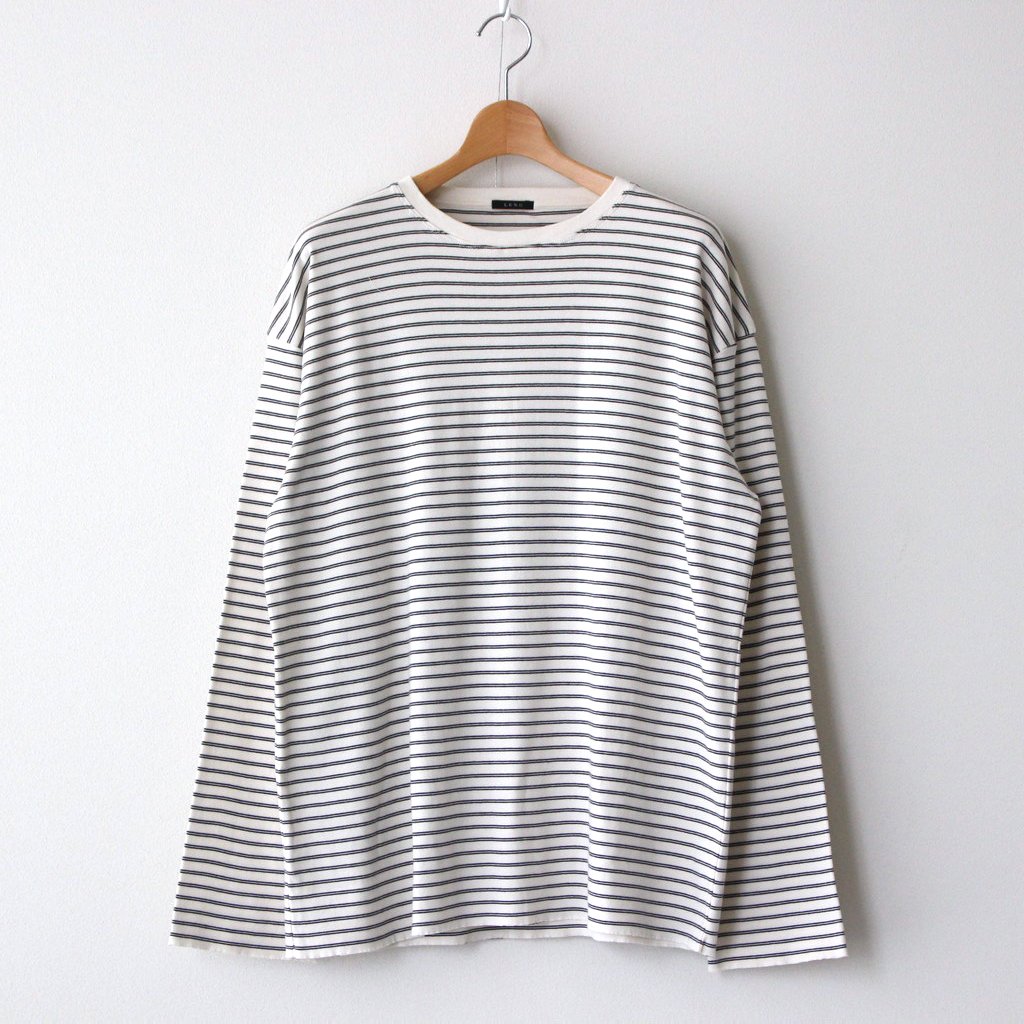 LENO / LONG SLEEVE BORDER T-SHIRT IVORY