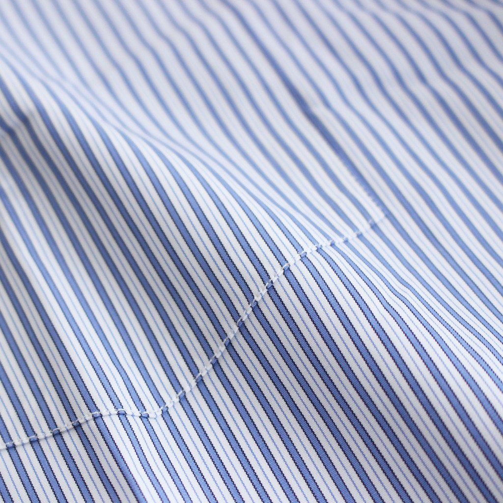 綿ストライプMIXバンドカラーL/Sシャツ #SAX MIX [HI-B007-051] _ COMME des GARCONS HOMME | コム  デ ギャルソン オム