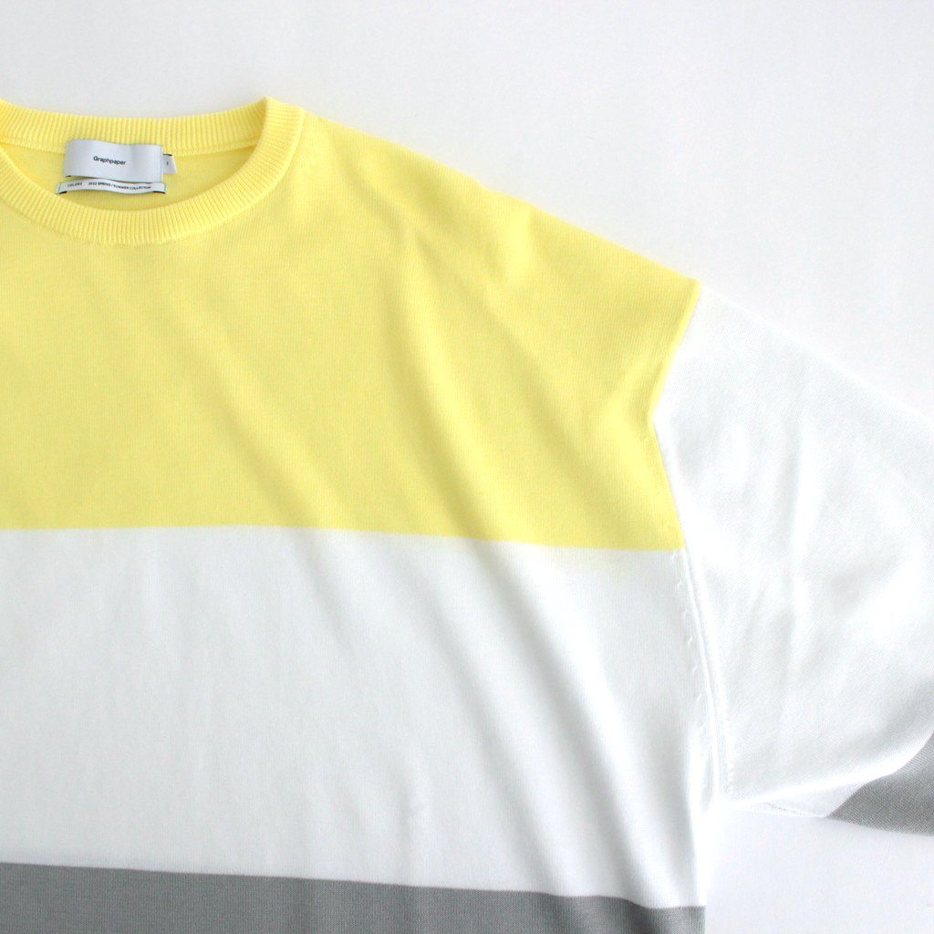 Graphpaper / SUVIN TRICOLOR CREW NECK KNIT YELLOW×GRAY