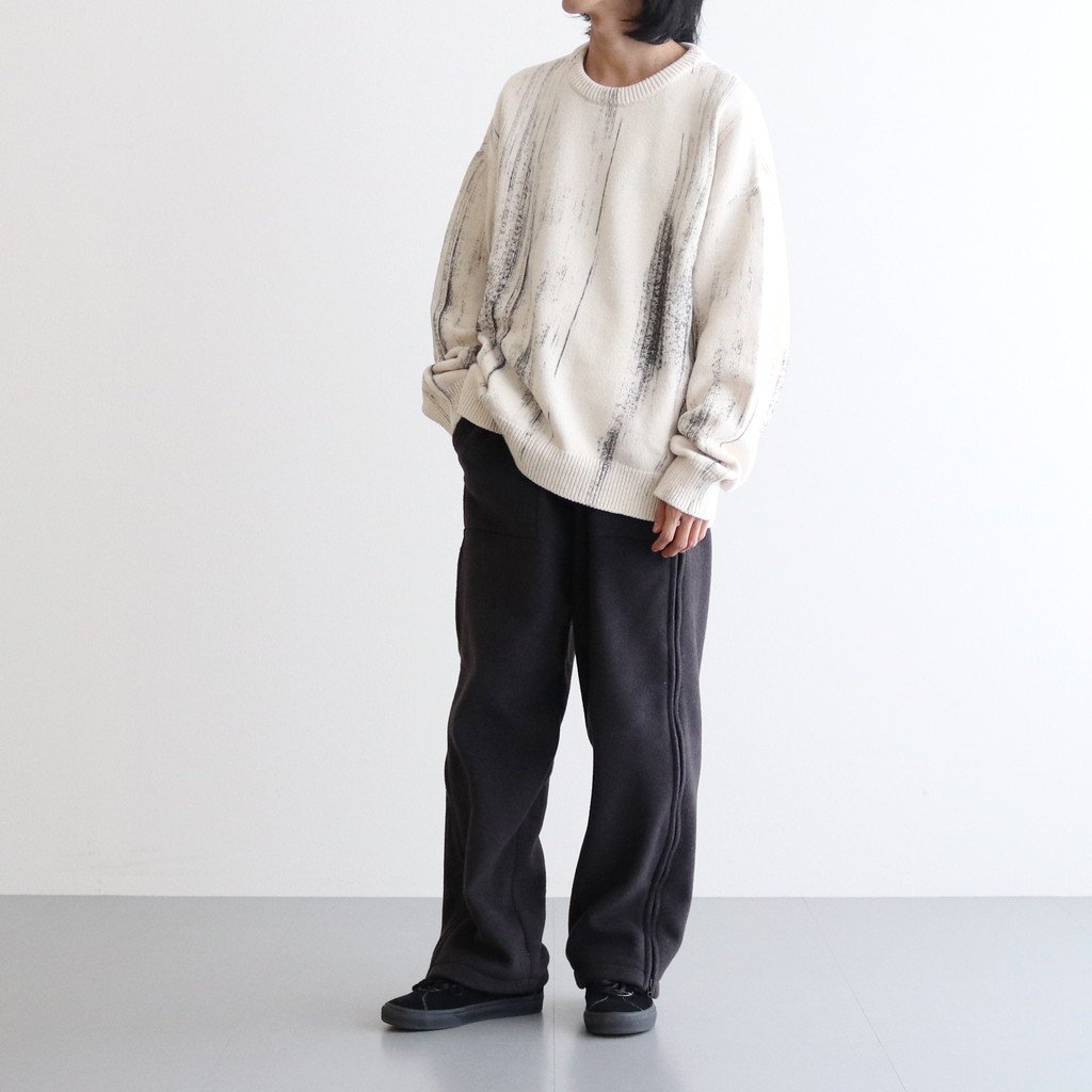 YOKE Printed Cotton Crewneck Sweater-