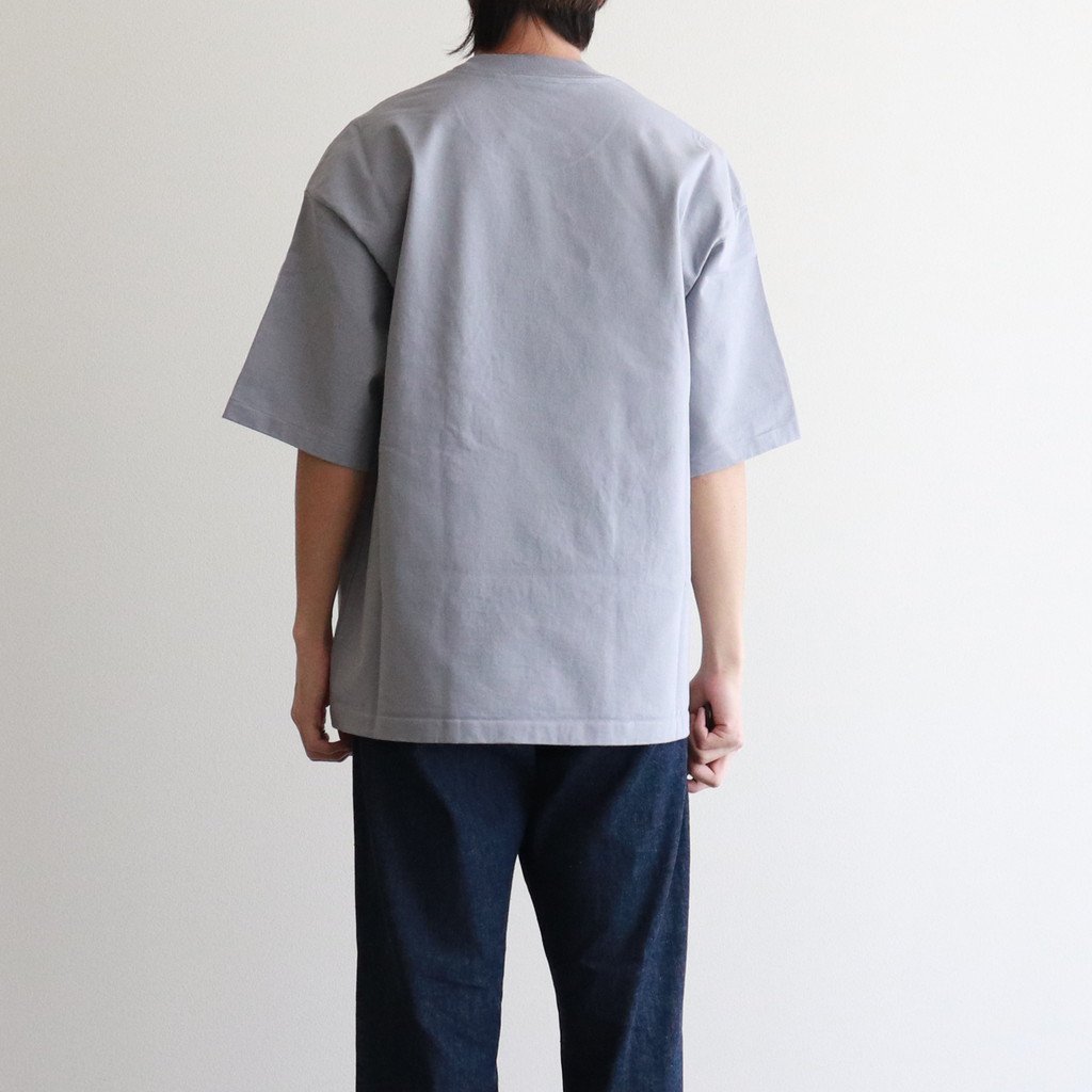 AURALEE / STAND-UP TEE BLUE GRAY