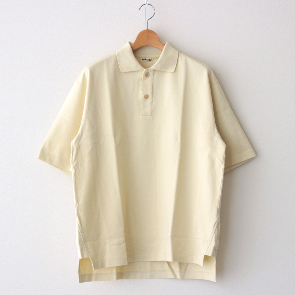 auralee super fine cotton salt shrink pique big polo