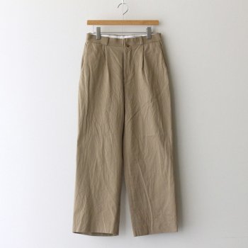 CHINO CLOTH PANTS TUCK STRAIGHT #KHAKI [62609] _ YAECA | ヤエカ