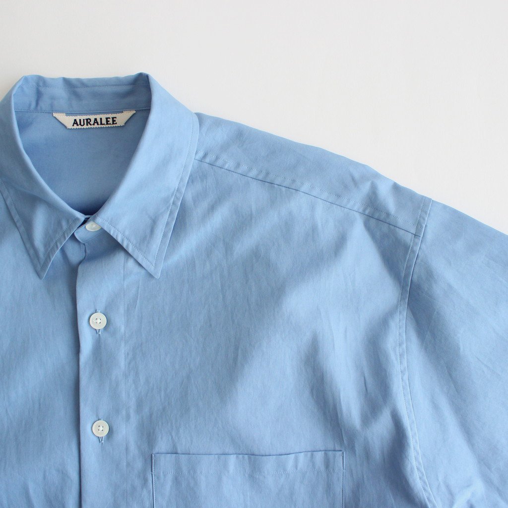 WASHED FINX TWILL BIG SHIRTS #BLUE [A22AS02TN] _ AURALEE | オーラリー