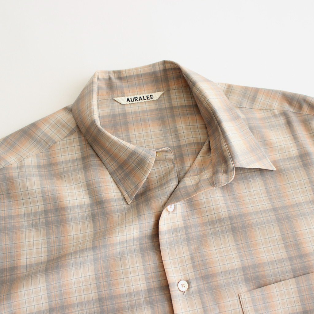 SUPER LIGHT WOOL CHECK SHIRTS #LIGHT BEIGE CHECK [A22AS01LC] _