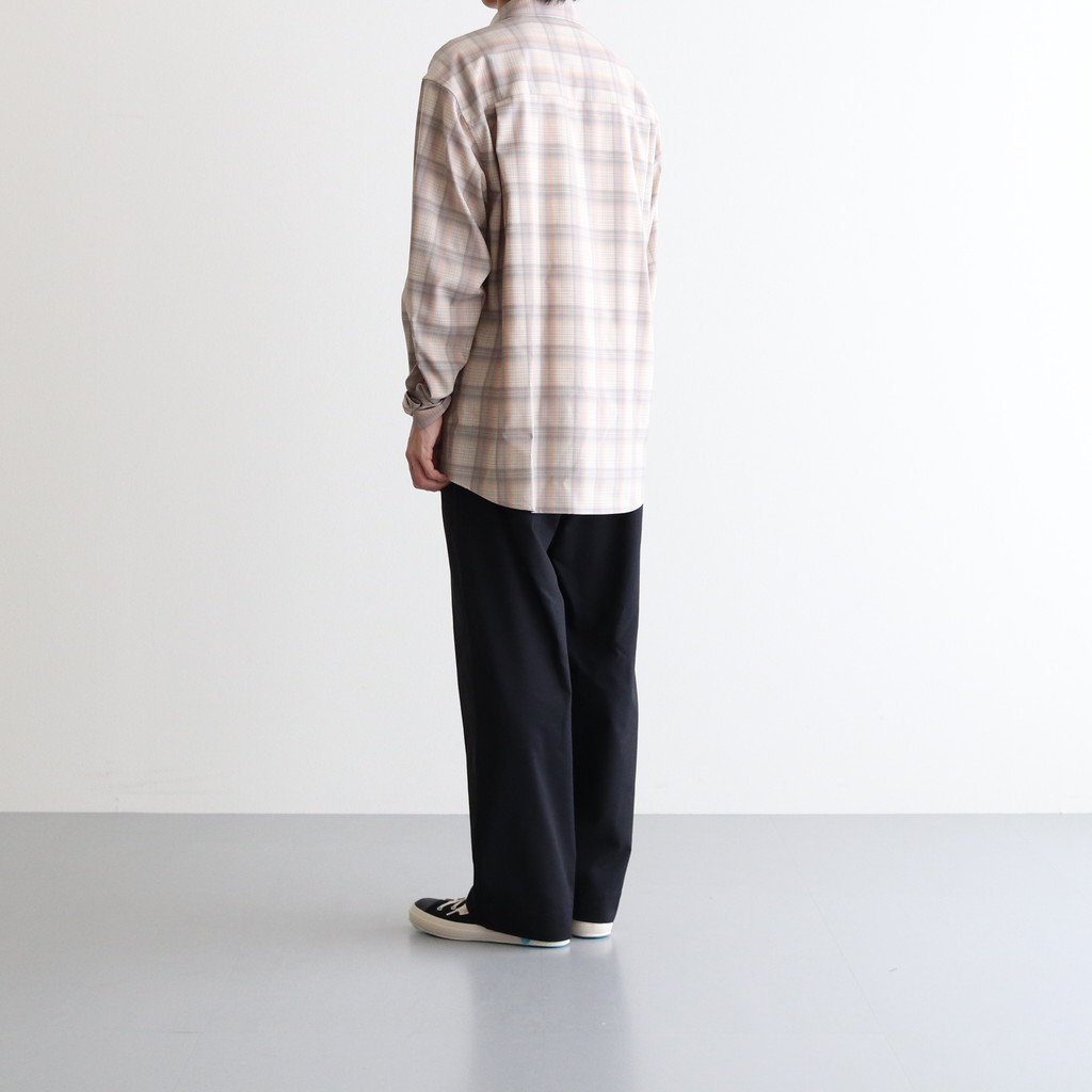 AURALEE / SUPER LIGHT WOOL CHECK SHIRTS LIGHT BEIGE CHECK