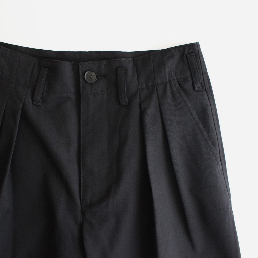 AURALEE / SUPER FINE WOOL COTTON TWILL SLACKS BLACK