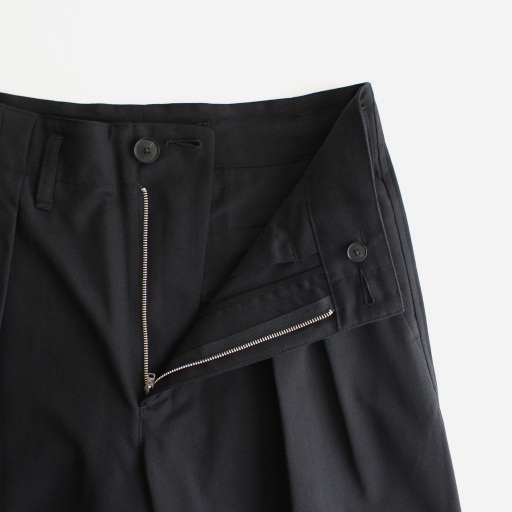 SUPER FINE WOOL COTTON TWILL SLACKS #BLACK [A22AS02CW] _ AURALEE